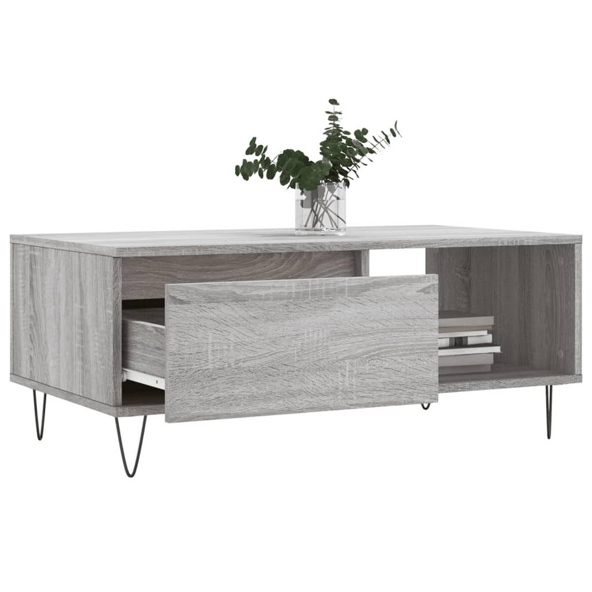 COUCHTISCH Grau Sonoma 90x50x36,5 cm Holzwerkstoff - Grau, Holzwerkstoff (50/90/36.5cm) - furnicato