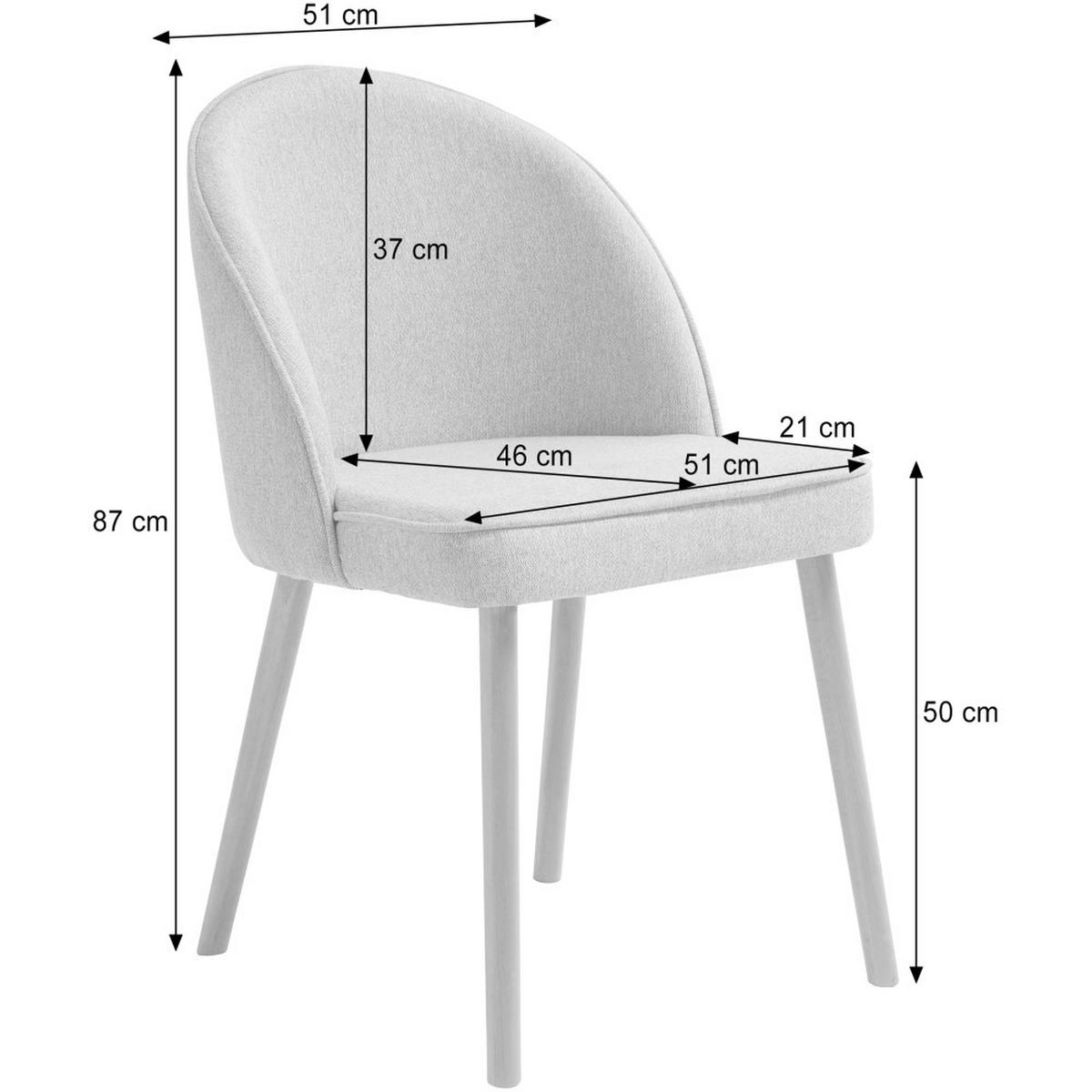STUHL Luna, Polsterstuhl für das Esszimmer mit Buchenholzbeinen, Grau - Buchefarben/Grau, Holz (51/87/46cm) - Beautysofa