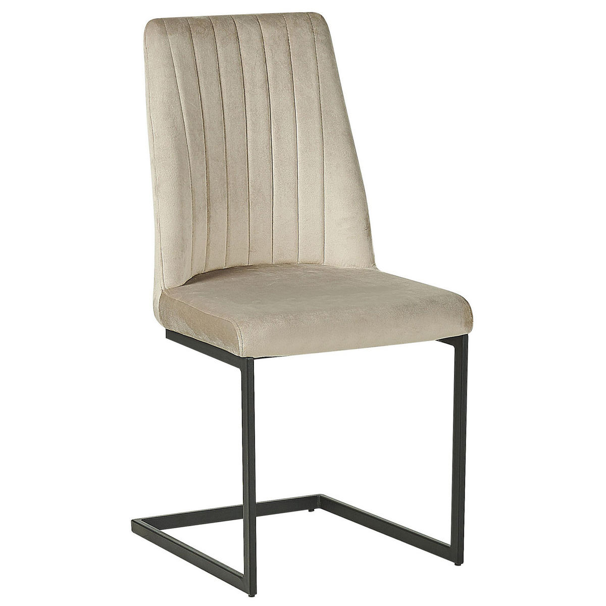 ESSZIMMERSTUHL 2er-Set Samtstoff Grau Lavonia - Grau, Textil/Metall (47/95/50cm) - Beliani
