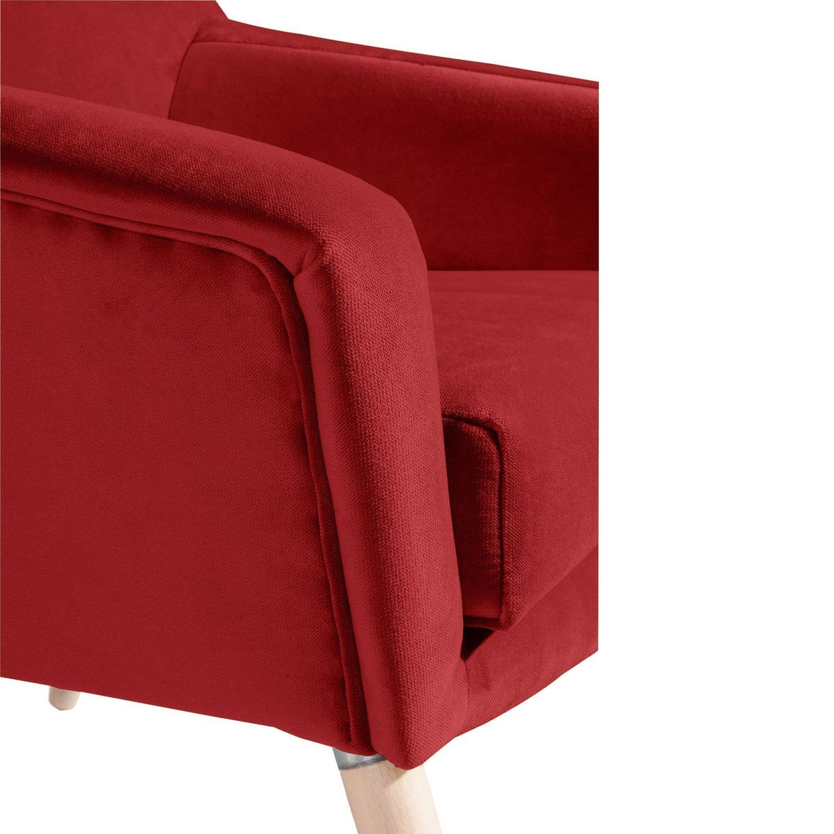 SESSEL Kachka Bezug Samtvelour Buche natur / ziegel - Buchefarben/Kirschrot, Kunststoff (71/81/67cm) - 58aufmkessel