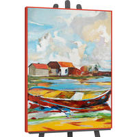 GEMÄLDE Gezeiten der Inspiration Schattenfugenrahmen Rot 140x100 cm - Rot, Holz (140/100cm) - YS-art gallery