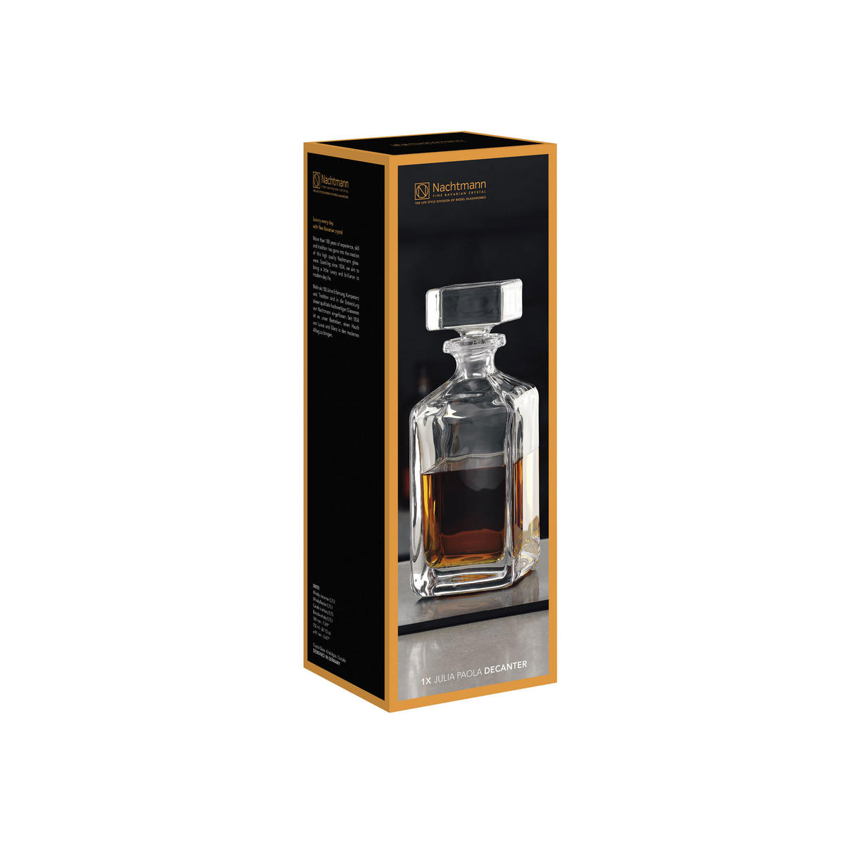 DEKANTIERKARAFFE Julia Paola Whiskyflasche, Kristallglas, 750 ml - Transparent, Glas (0.75L) - Nachtmann