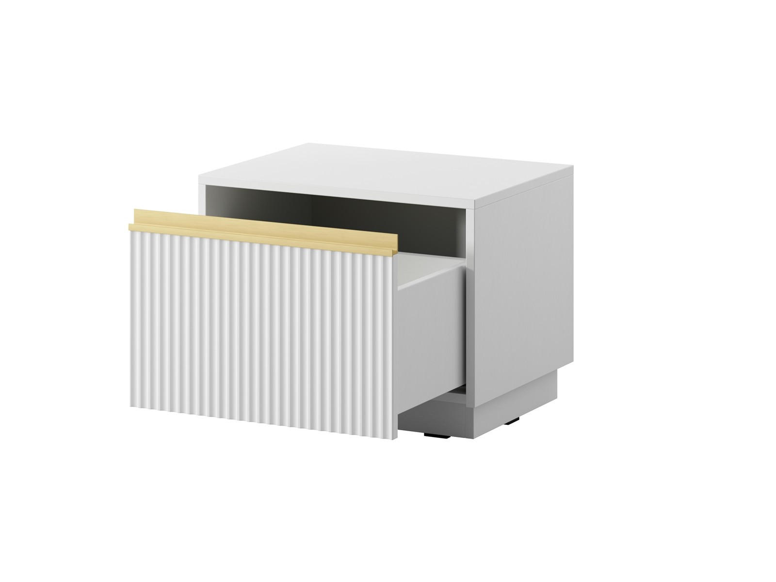 NACHTTISCH Roy Weiß, mit Schublade - Weiß, Holzwerkstoff (54/42/39cm) - Bettso