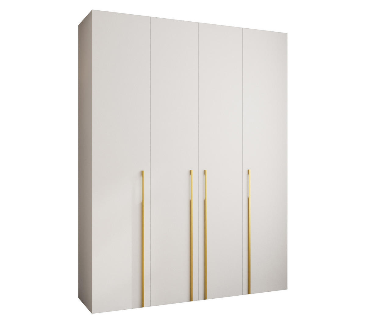 DREHTÜRENSCHRANK 245,5/190/40 4-türig - Goldfarben/Weiß, Holz/Metall (190/245.5/40cm) - Abiks Möbel