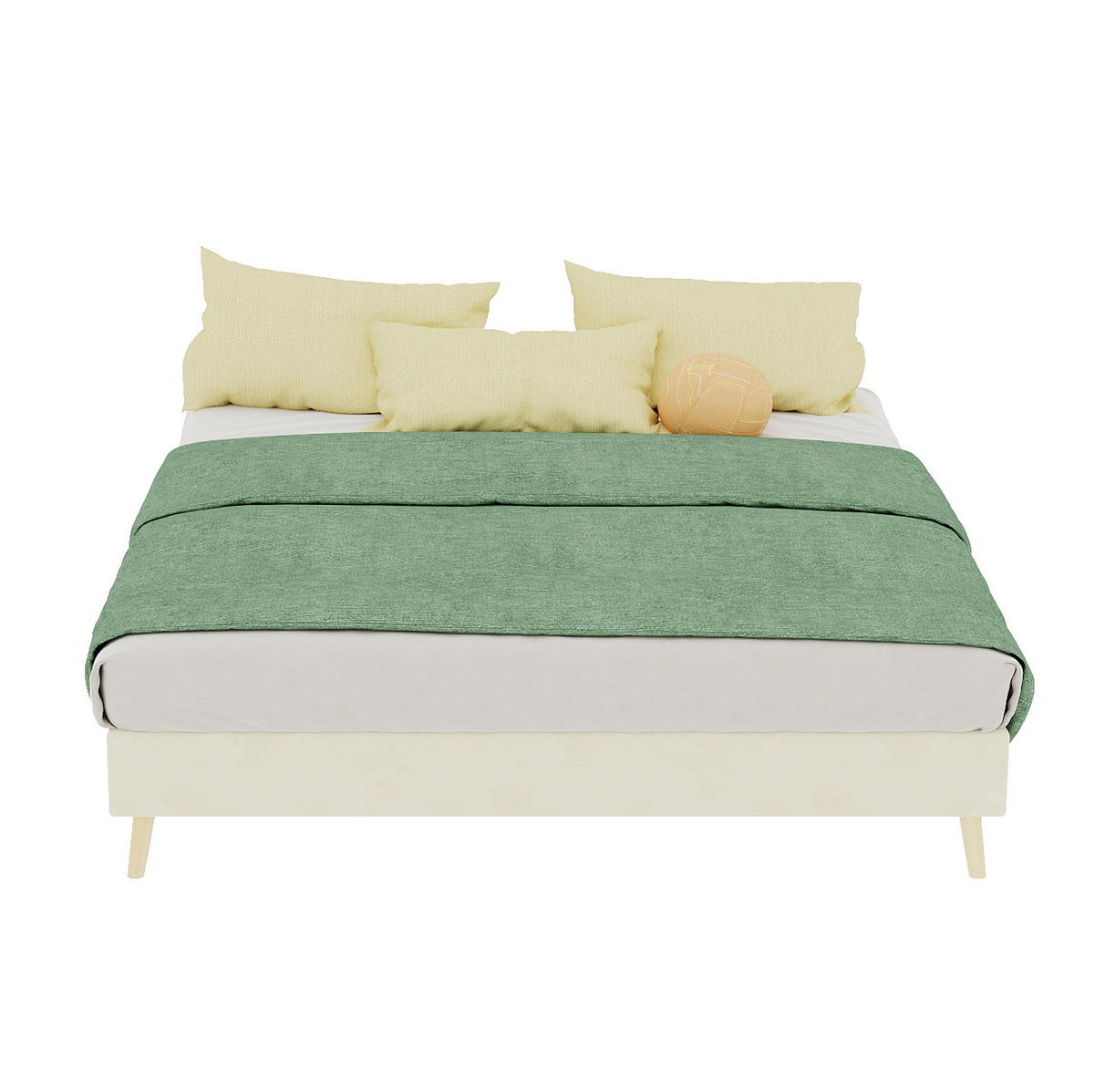 POLSTERBETT 140/200 cm mit Matratze, stabile Mehrfachstütze und modernem Design, Beige - Beige, Textil (140/200cm) - Redom
