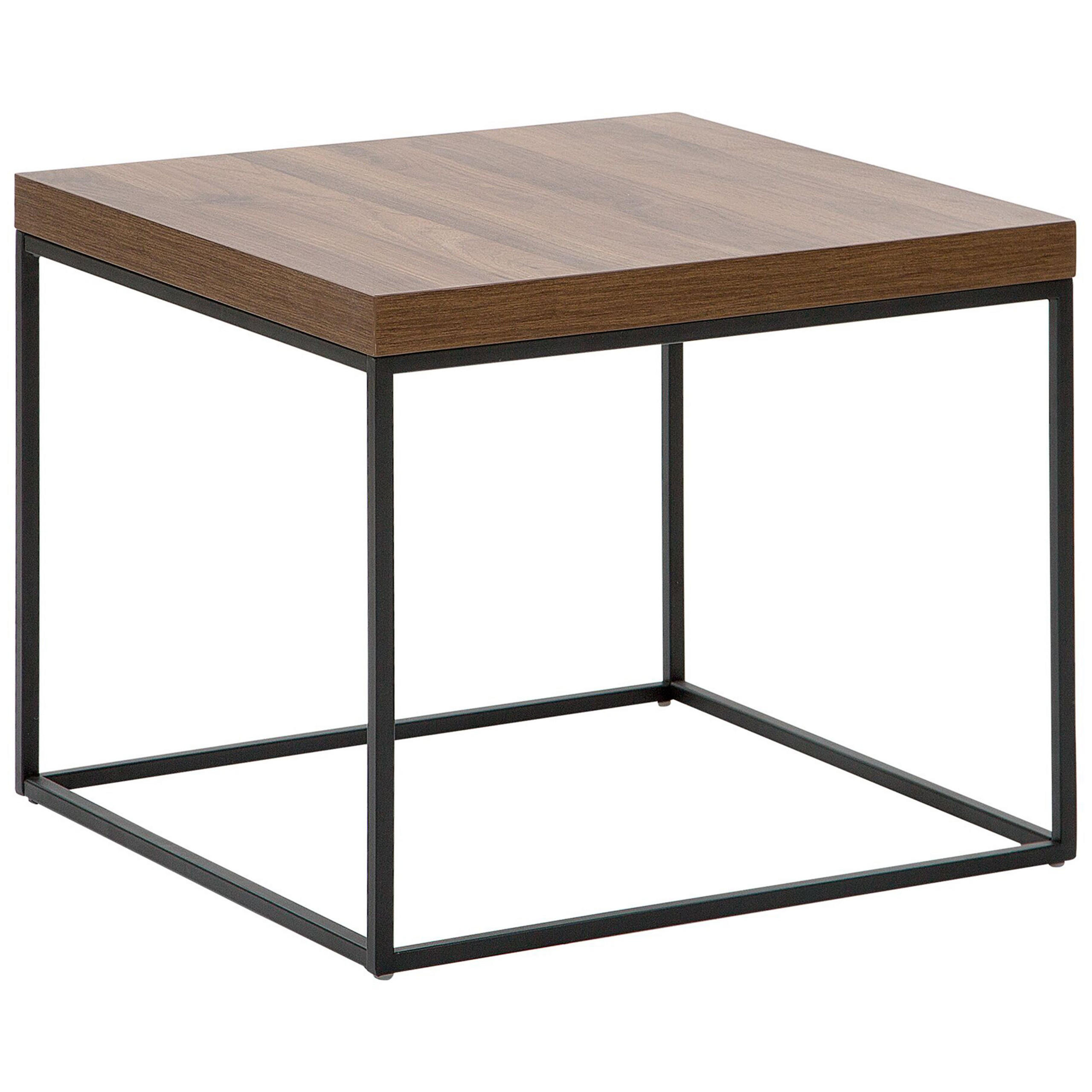 Beliani PŘÍSTAVNÝ STOLEK tmavší Odstín dřeva/černý 60/60/50 cm Delano