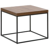 BEISTELLTISCH dunkler Holzfarbton/schwarz 60/60/50 cm Delano - Dunkelbraun/Schwarz, Holzwerkstoff (60/60/50cm) - Beliani