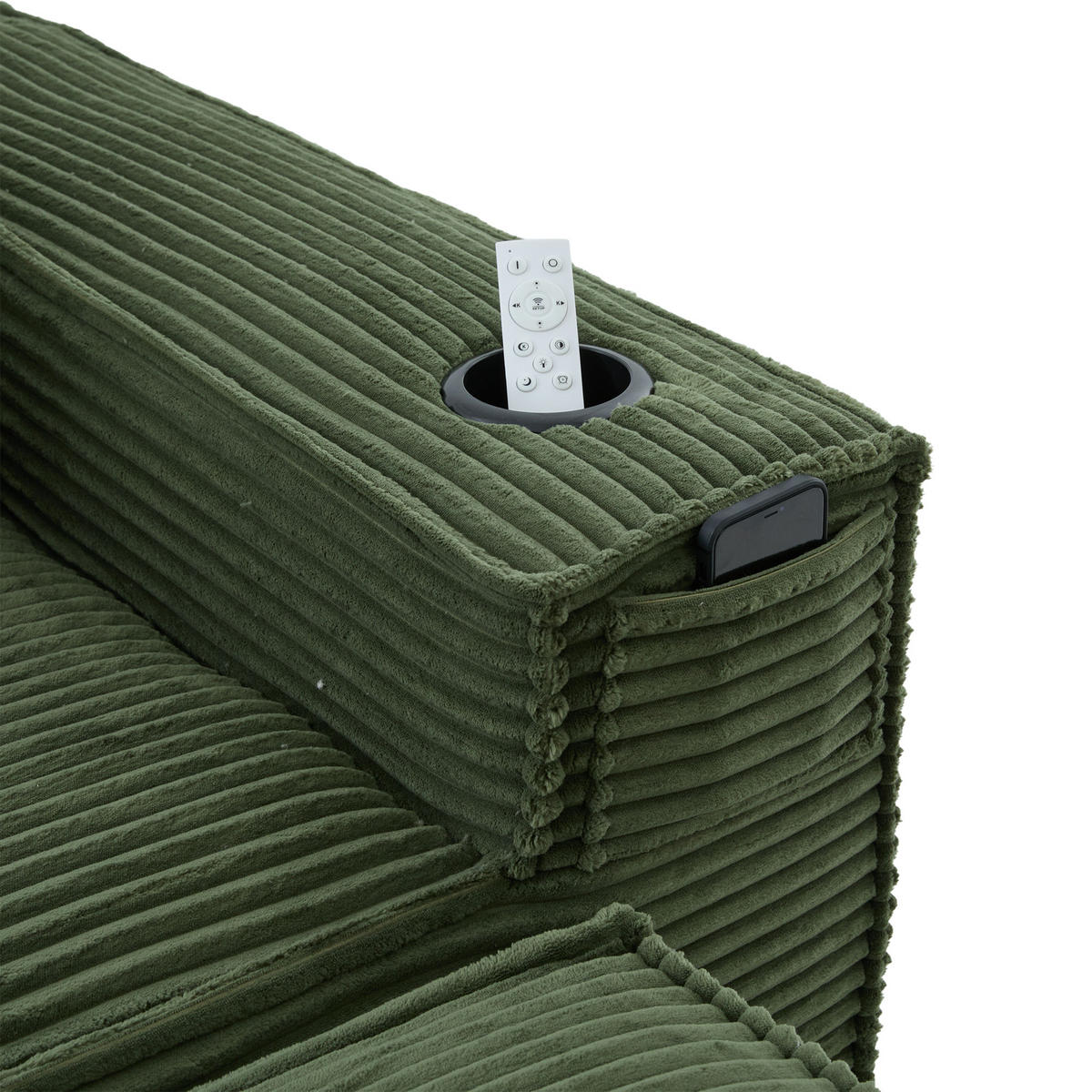 WOHNLANDSCHAFT DE-33834 modular 4-Sitzer Grün - Grün, Textil (330/75/162cm) - ComfortXL