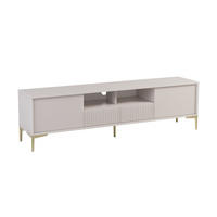LOWBOARD Urgano 4T Beige 179,5/51,5/51,5 cm – 4 Türen - Beige/Goldfarben, Holzwerkstoff/Metall (179.5/51.5/51.5cm) - AX Living