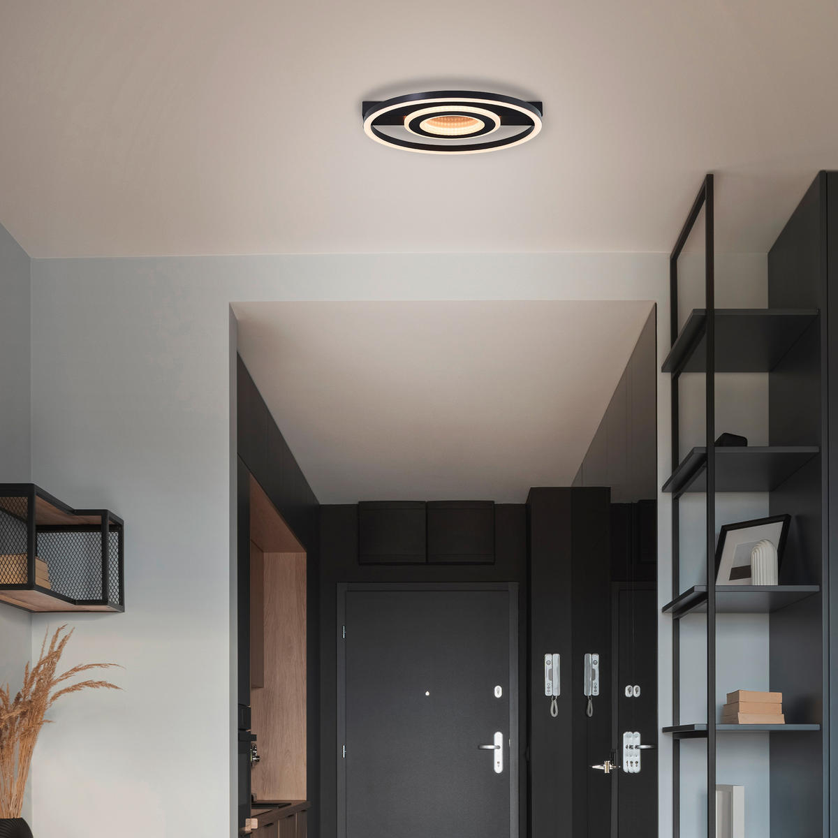 DECKENLEUCHTE Queens G92901A06 - Schwarz, Metall (37/37/5cm) - Brilliant