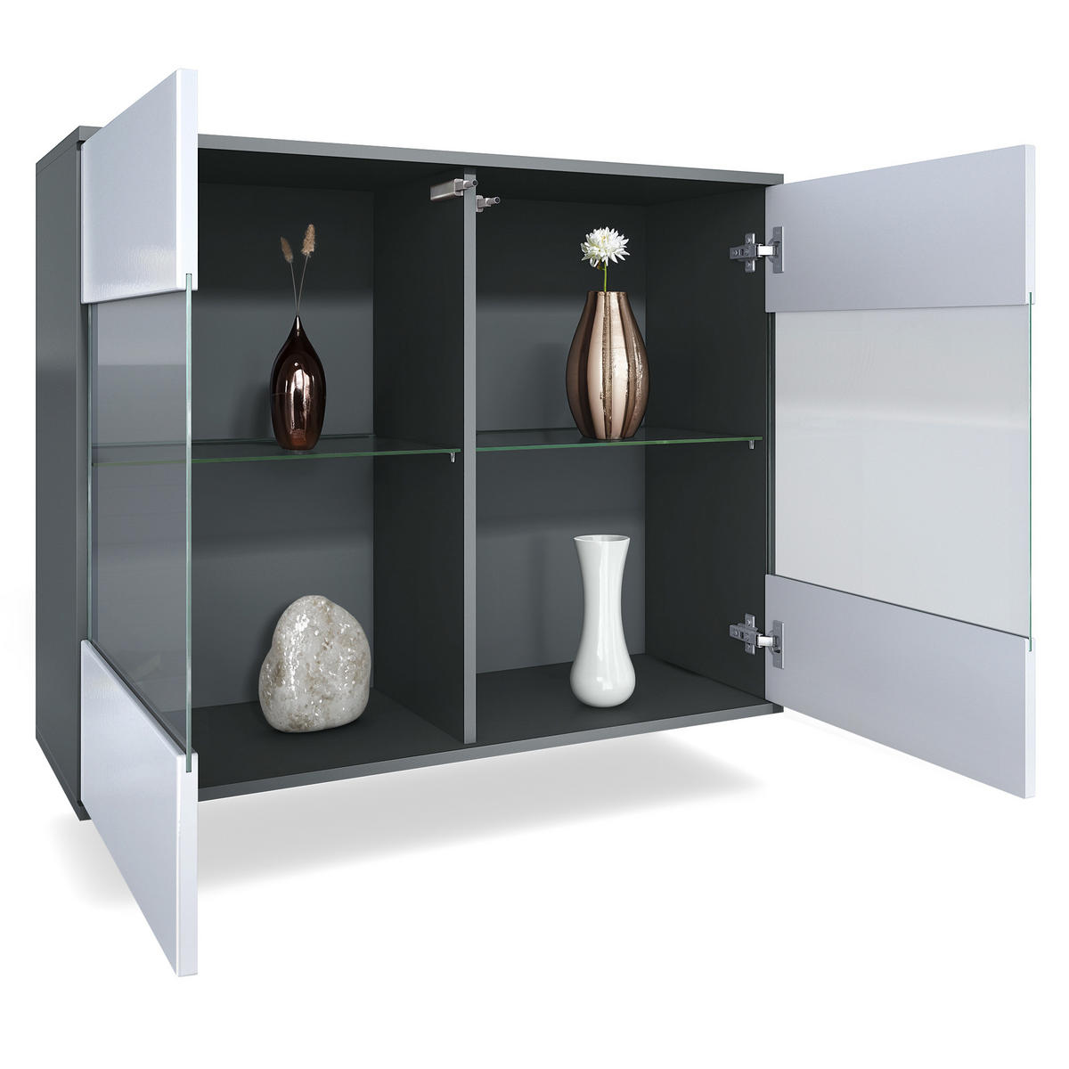 KOMMODE Bari Bordeaux Hochglanz - Bordeaux, Holzwerkstoff (92.5/73.5/35cm) - Vladon