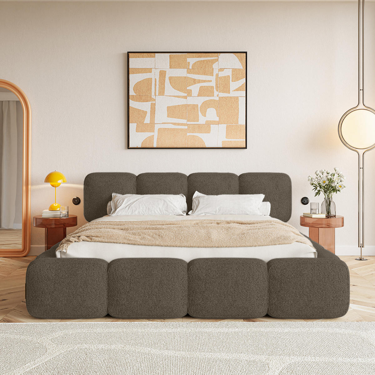POLSTERBETT BALMONTE 140x200 cm, Braun - Braun, Textil (200/140cm) - Fedve