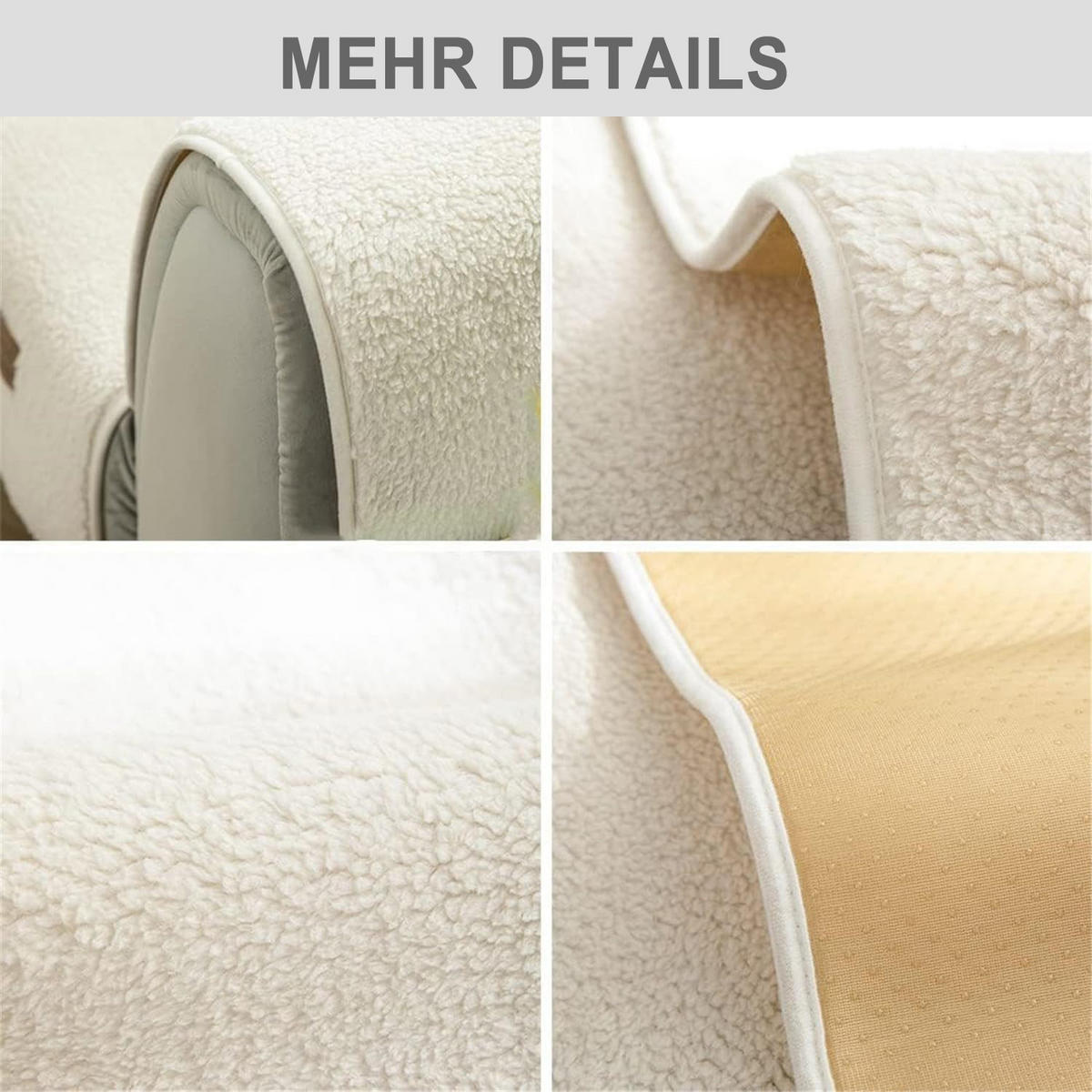 SOFADECKE Samt Verschiedene Größen, Weich & Rutschfest (1 Stück) - Beige, Textil (70/70cm) - Kaket