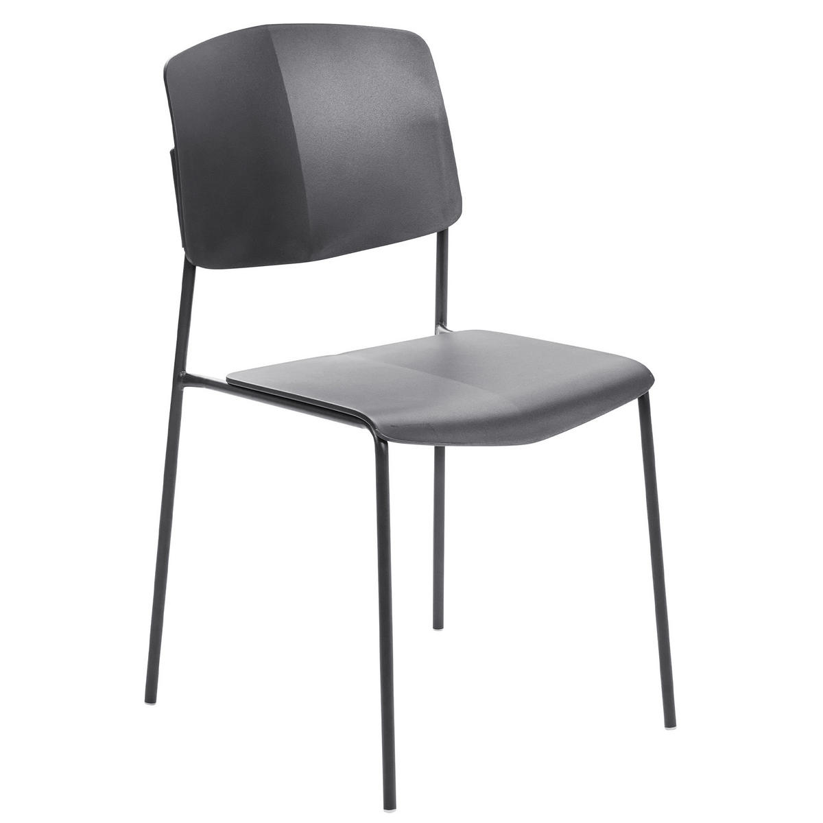 ESSZIMMERSTUHL 4er-Set Kunststoff Schwarz Astoria - Schwarz, Kunststoff/Metall (45/83/56cm) - Beliani