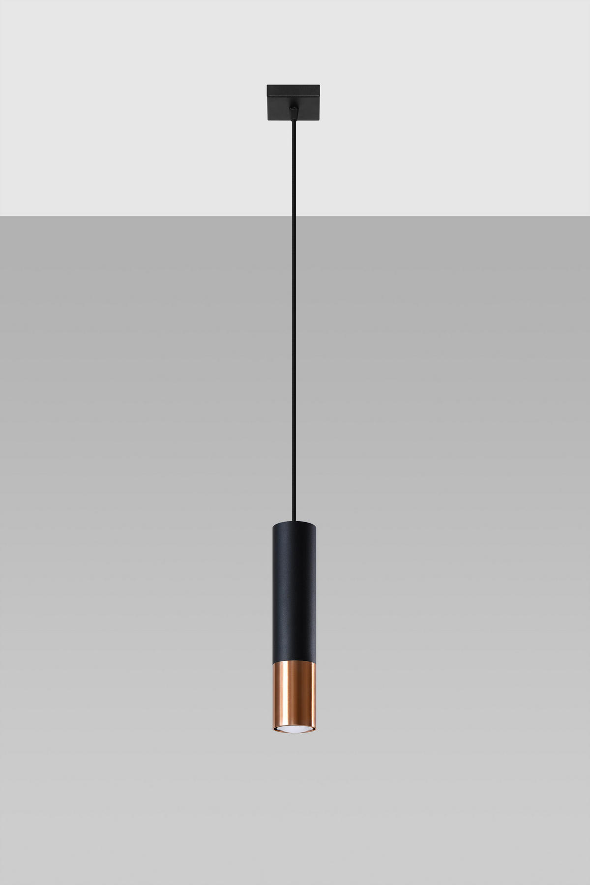 TISCHLEUCHTE Stahl Schwarz Kupfer - Schwarz, Metall (8/8/100cm) - Sollux Lighting