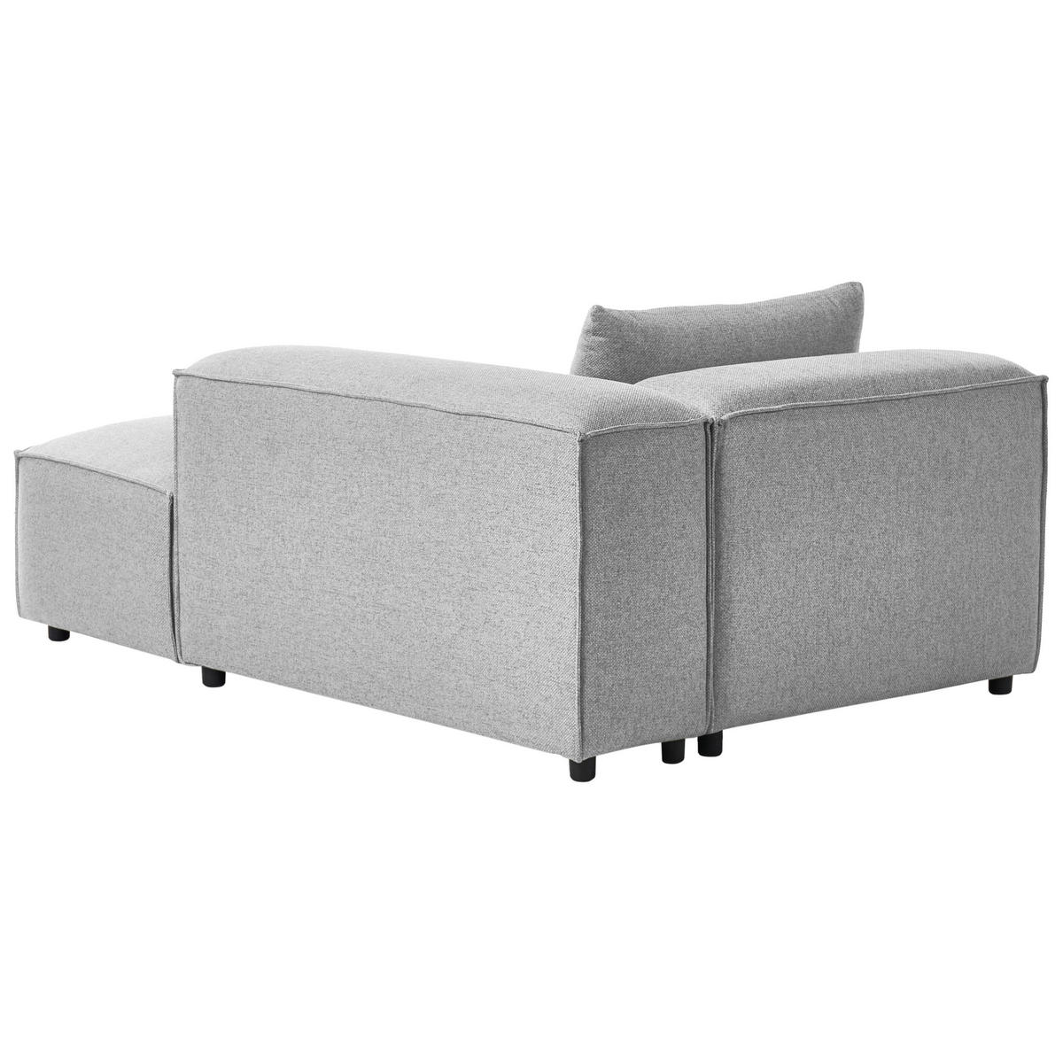 CHAISELONGUE-LINKSSEITIGE Grau Brande - Dunkelgrau, Textil (122/70/184cm) - Beliani