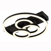 LED DECKENLEUCHTE Metall Schwarz Dimmbar Memory - Schwarz, Metall (35/33/8.8cm) - Globo Lighting