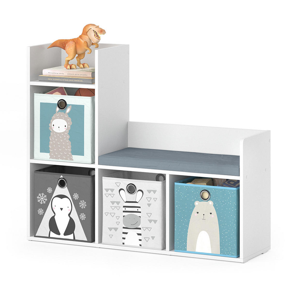 KINDERSITZBANK Luigi Weiß 107.2 x 88.6 cm - Weiß, Holzwerkstoff (107.2/88.6/30.9cm) - Vicco