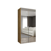 DREHTÜRENSCHRANK 202/100/52 2-türig - Kaschmir/Eiche Artisan, Holz (100/202/52cm) - Abiks Möbel