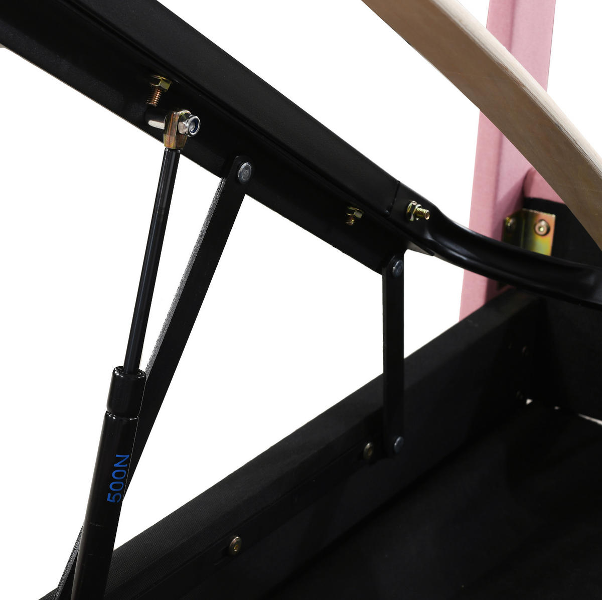 POLSTERBETT 180/200 cm Rosa mit Hydraulik, Stauraum und Lattenrost ohne Matratze - Pink, Textil (180/200cm) - MIVRAY