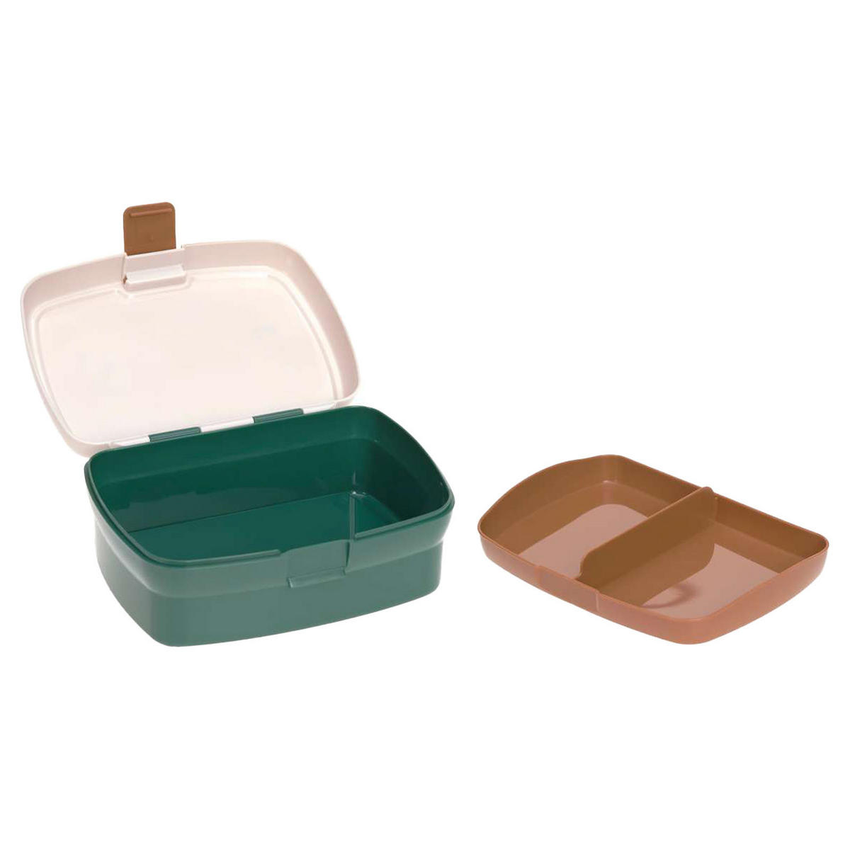 LUNCHSET BROTDOSE & TRINKFLASCHE Little Gang Smile Milky - Beige/Grün, Kunststoff (7.5/22/20cm) - Lässig