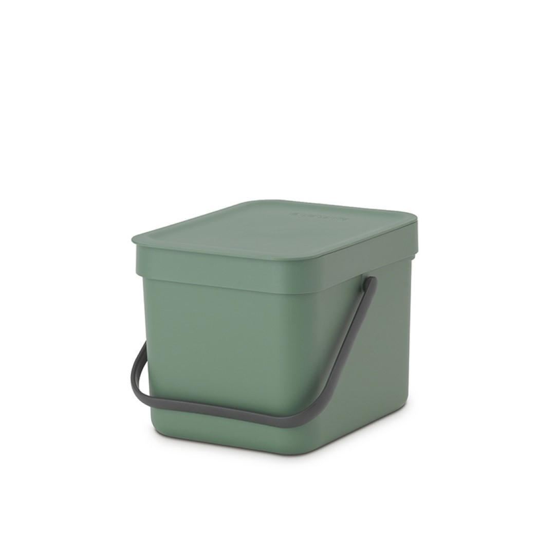 MÜLLEIMER Mit Stay Open Deckel 6 Liter 18 x 20 x 24,5 cm Kunststoff Dunkelgrün - Grün, Kunststoff (20/18.1/24.5cm) - PROREGAL