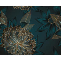 FOTOTAPETE Blumen 350 x 279 cm - Goldfarben, Papier (350/279cm) - Sanders & Sanders