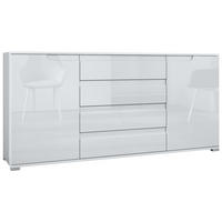 SIDEBOARD Sylt Weiß Hochglanz - Weiß Hochglanz, Holzwerkstoff (166.5/75.5/35cm) - Vladon