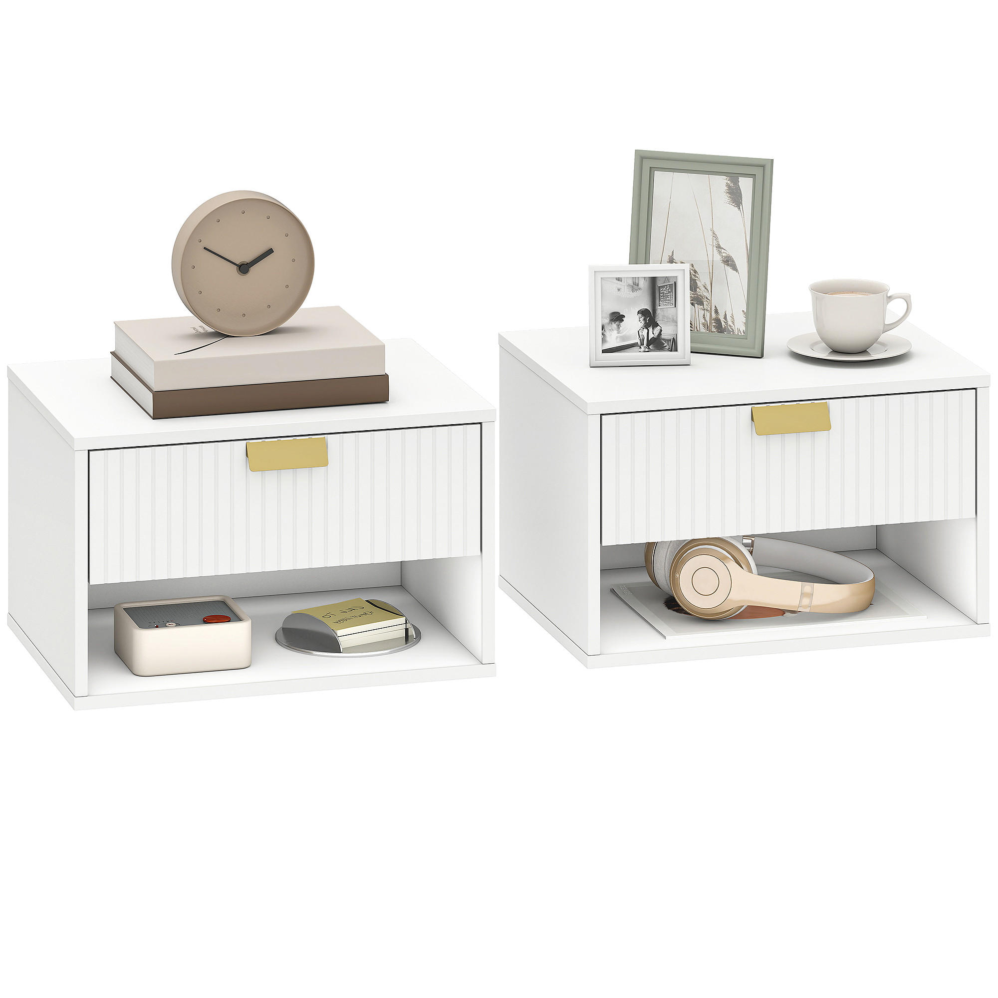 ComfortXL Nachtschrank Weiß 30x25x40 cm