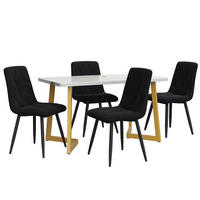 ESSGRUPPE DE-39027 117/68 cm Tisch mit 4 Stühlen Schwarz - Schwarz, Holzwerkstoff (117/75/68cm) - ComfortXL