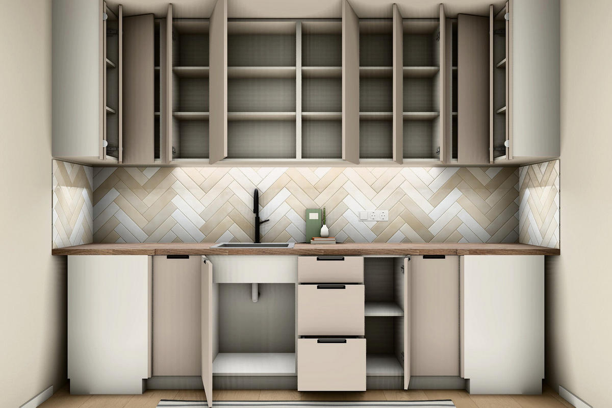 U-KÜCHE Sorento Beige & Weiß – 318 × 239 × 239 cm – KÜ-SORENTO4-001 - Beige, Holzwerkstoff (318/247/239cm) - ROYAL24_MARKT