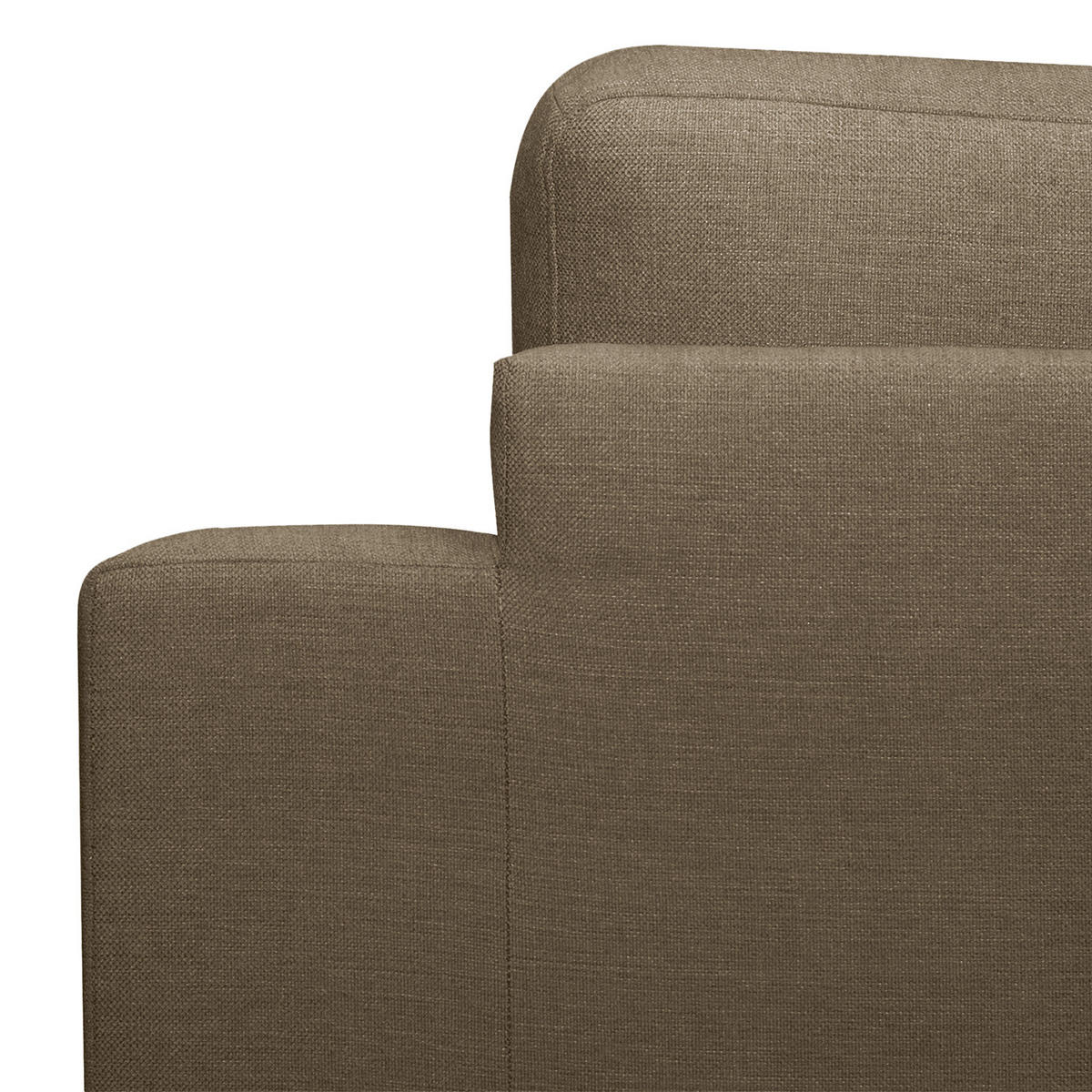 ECKSOFA mit Longchair - Eichefarben/Beige, Eichenholz/Textil (281/153cm) - home24