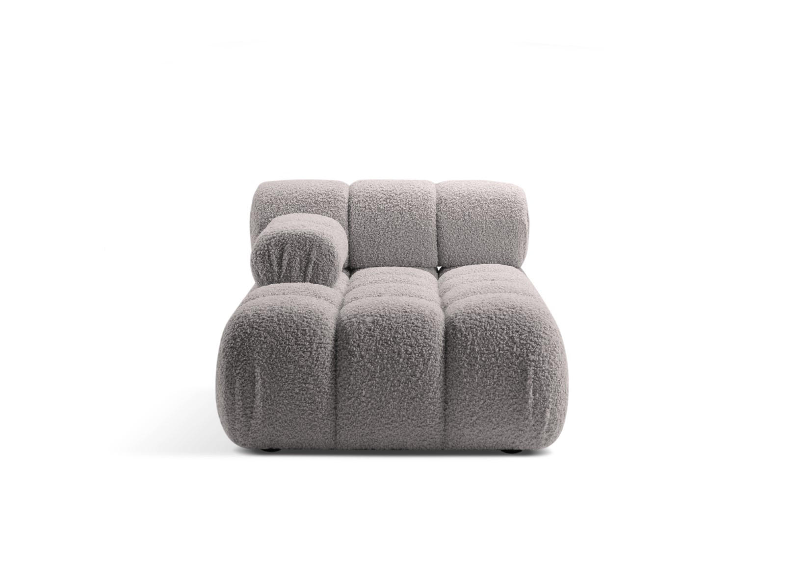 CHAISELONGUE links Bellis aus Boucle hellgrau - Hellgrau, Textil (94/70/155cm) - Micadoni