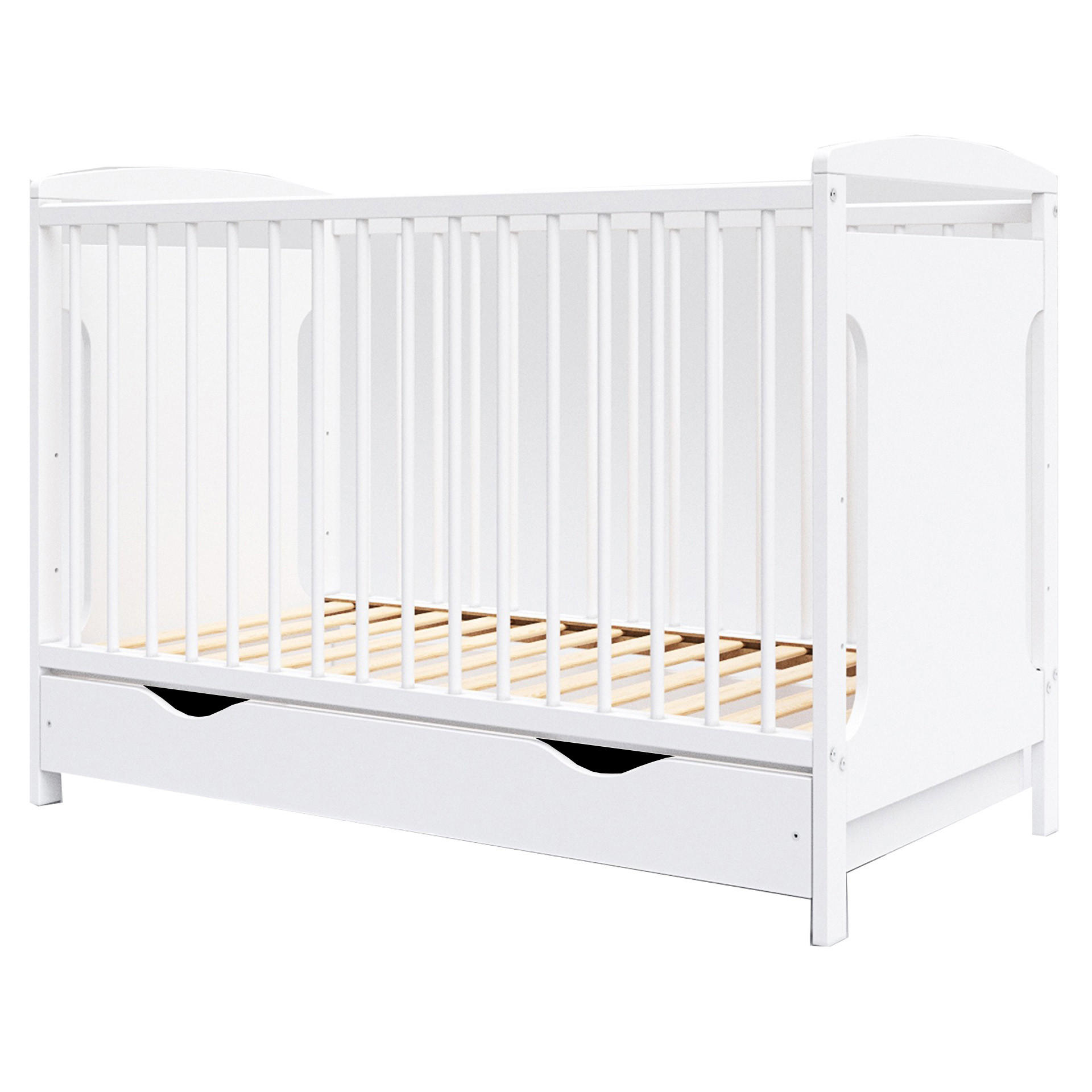 BABYBETT Elinor, Mitwachsendes, mit Schublade Weiß - Weiß, Holz (60/120cm) - Premiers Moments