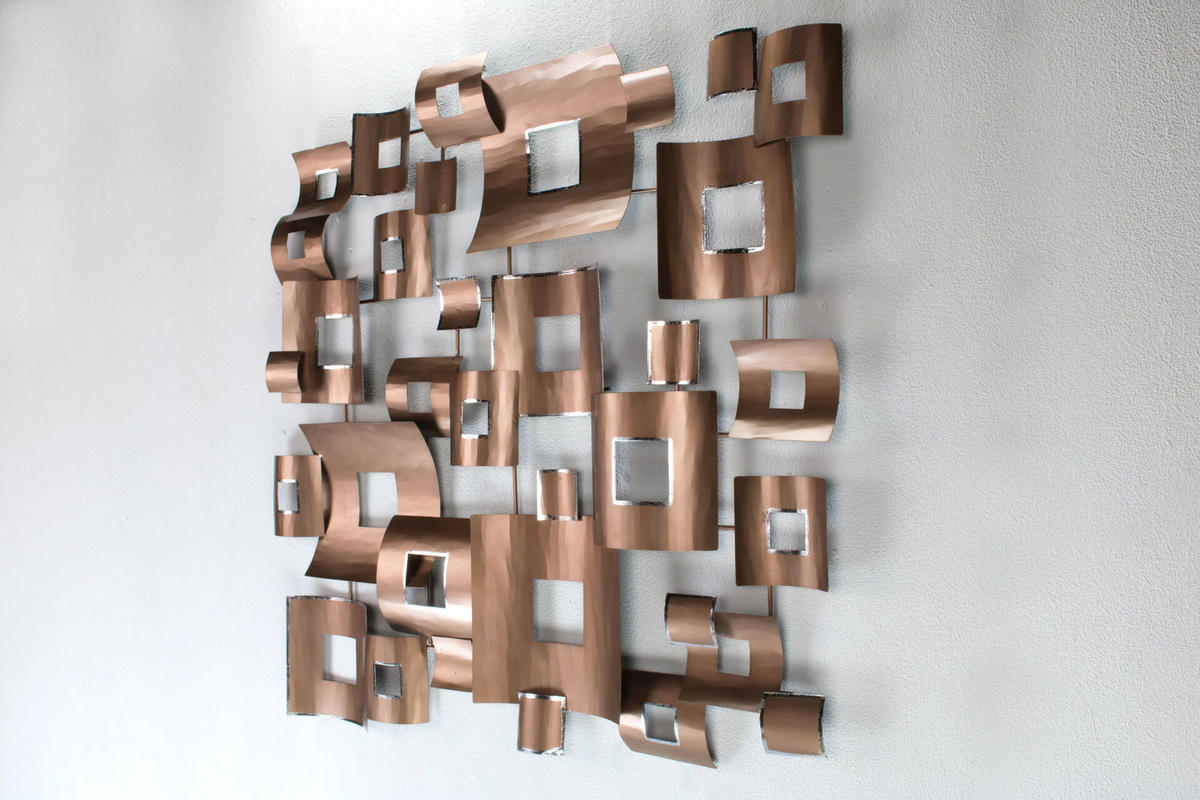 WANDDEKO Kupfer 100/100 cm - Kupferfarben, Metall (100/100/6cm) - KUNSTLOFT