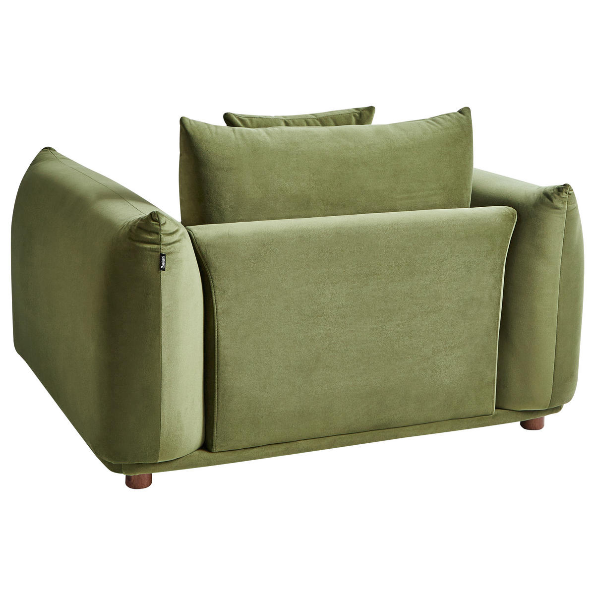SESSEL Samtstoff Grün Luvos - Braun/Grün, Textil (120/74/108cm) - Beliani