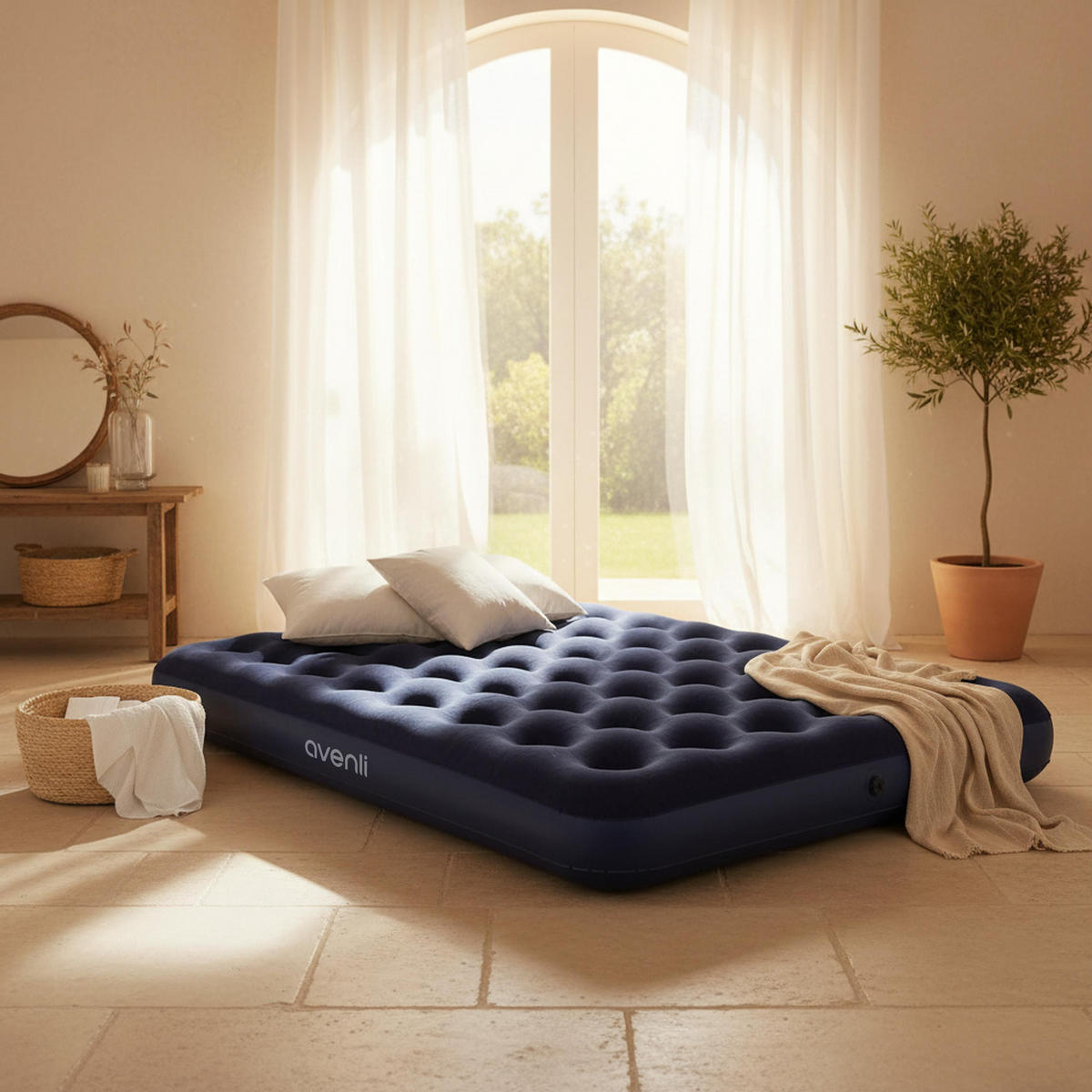 LUFTBETT Luftmatratze Camping 2 Personen 203x152x22 cm blau - Blau, Kunststoff (152/203cm) - Avenli