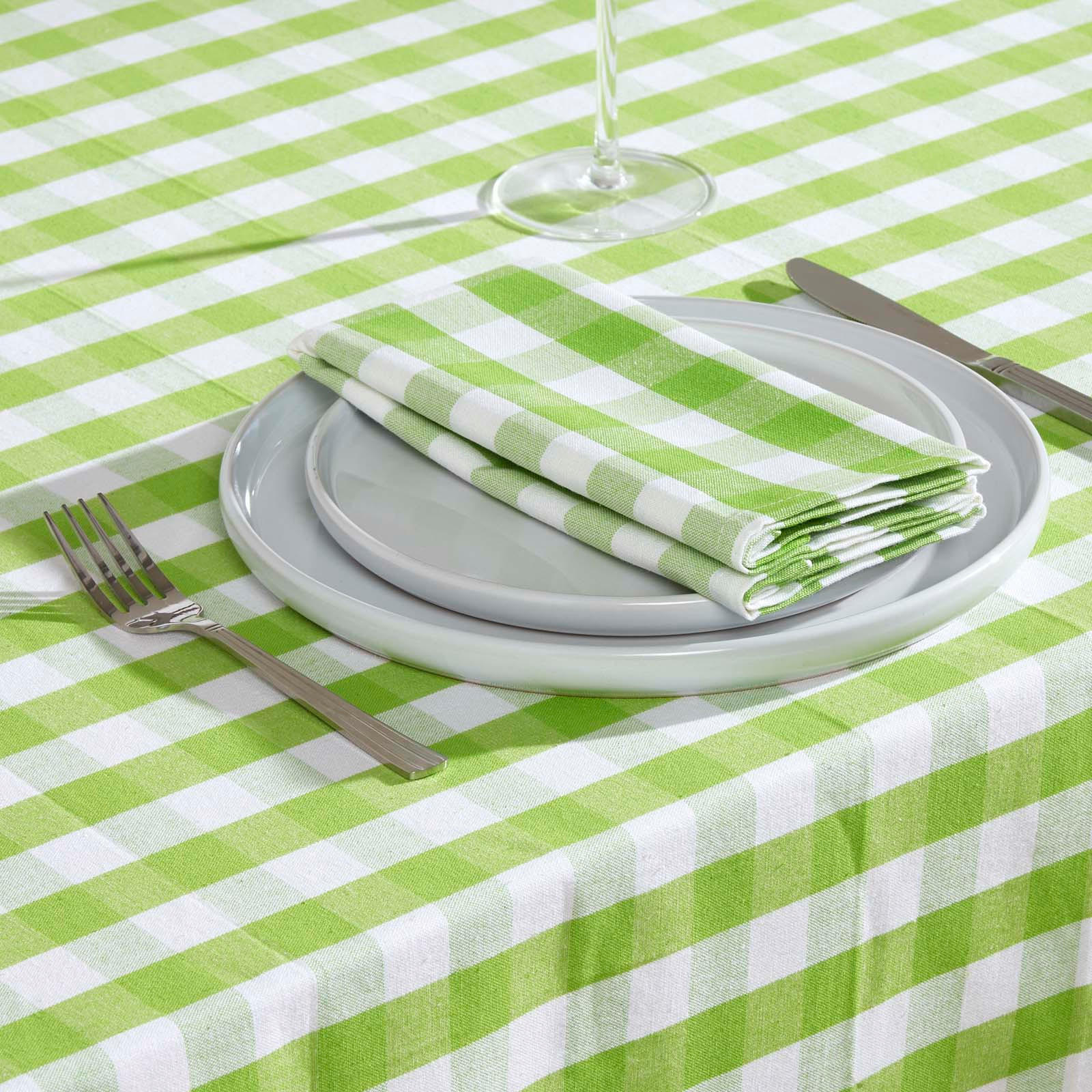 STOFFSERVIETTEN Vichy-Karo grün, 4er-Set 45/45 cm - Grün, Textil (45/45cm) - Homescapes