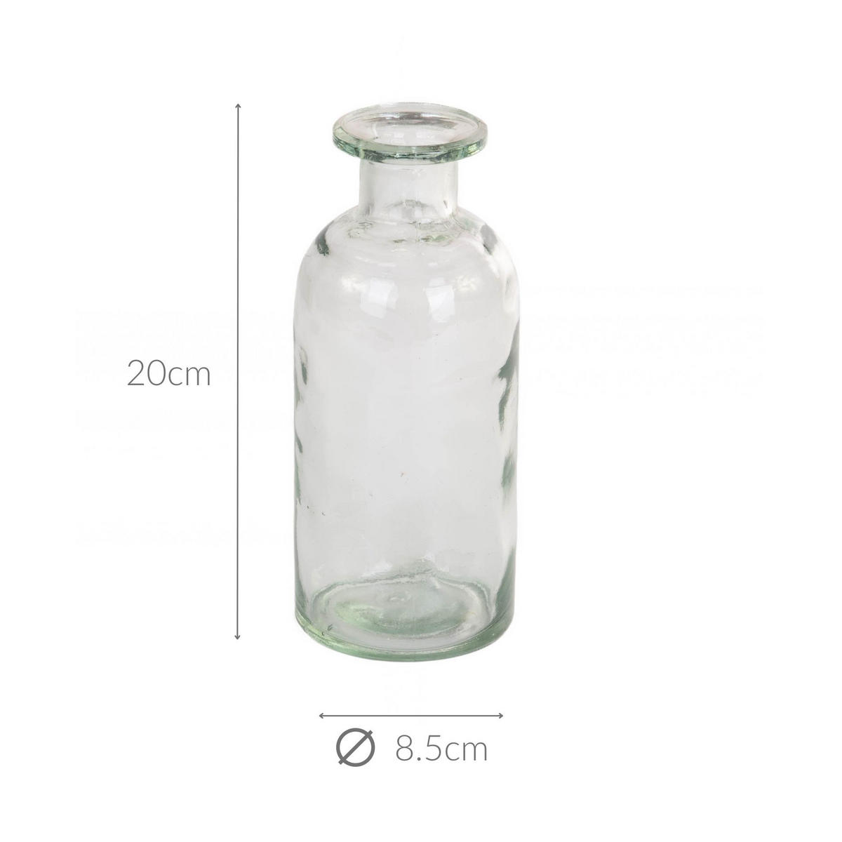 VASE und Flasche aus Recyclingglas 700 ml 8,5/8,5/20 cm - Transparent, Glas (20cm) - Home Styling Collection