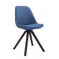 DREHSTUHL Stoff blau - Blau/Walnussfarben, Holz/Textil (48/84/56cm) - CLP