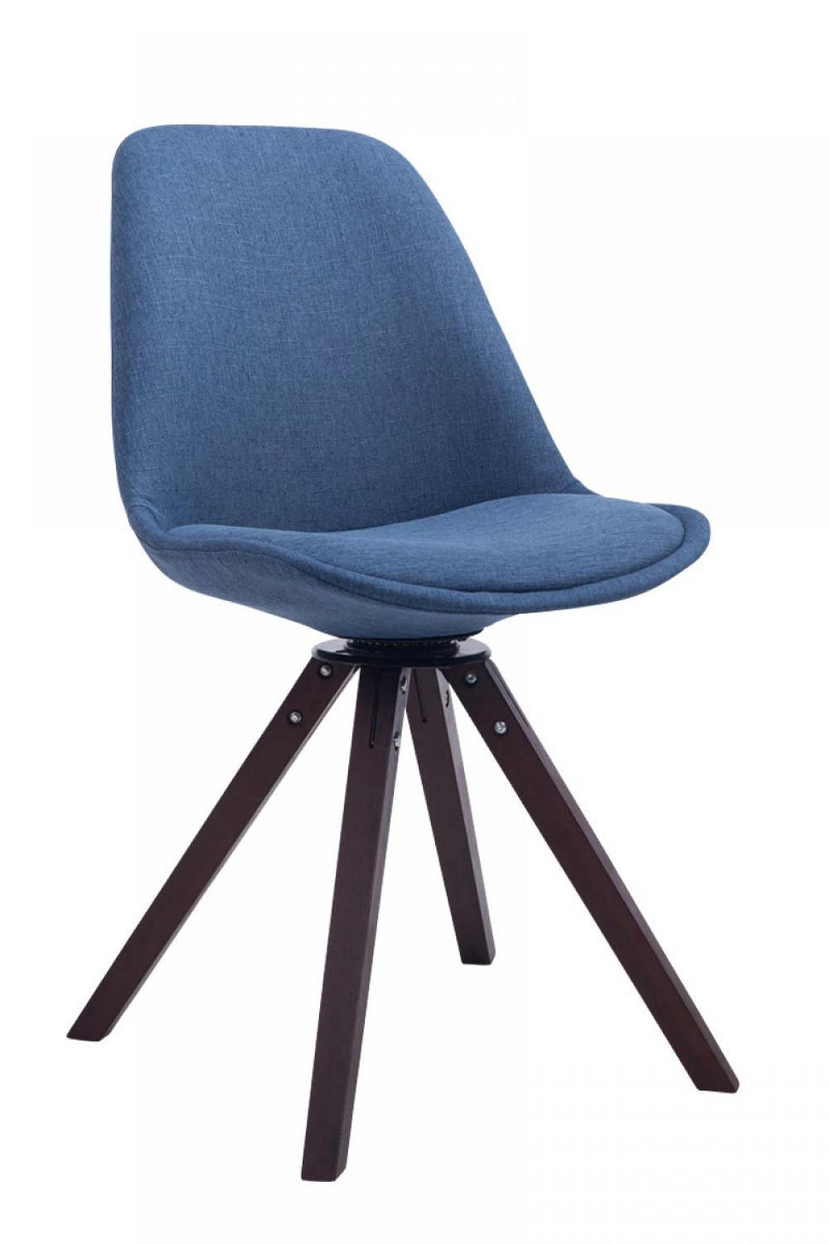 DREHSTUHL Stoff blau - Blau/Walnussfarben, Holz/Textil (48/84/56cm) - CLP