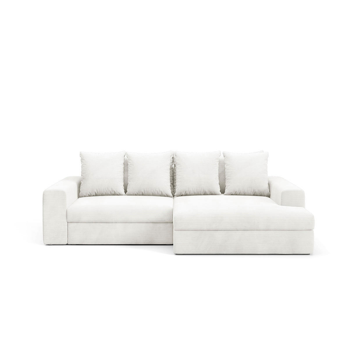 ECKSOFA Paola 3 Sitzplätze Cremeweiß - Weiß, Holz (272/167cm) - Petits-meubles