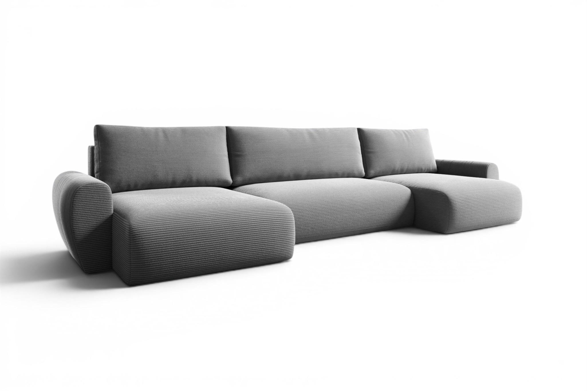 WOHNLANDSCHAFT Galan Mit Schlaffunktion - Hellgrau, Holzwerkstoff/Textil (397/70/153cm) - Fun Möbel