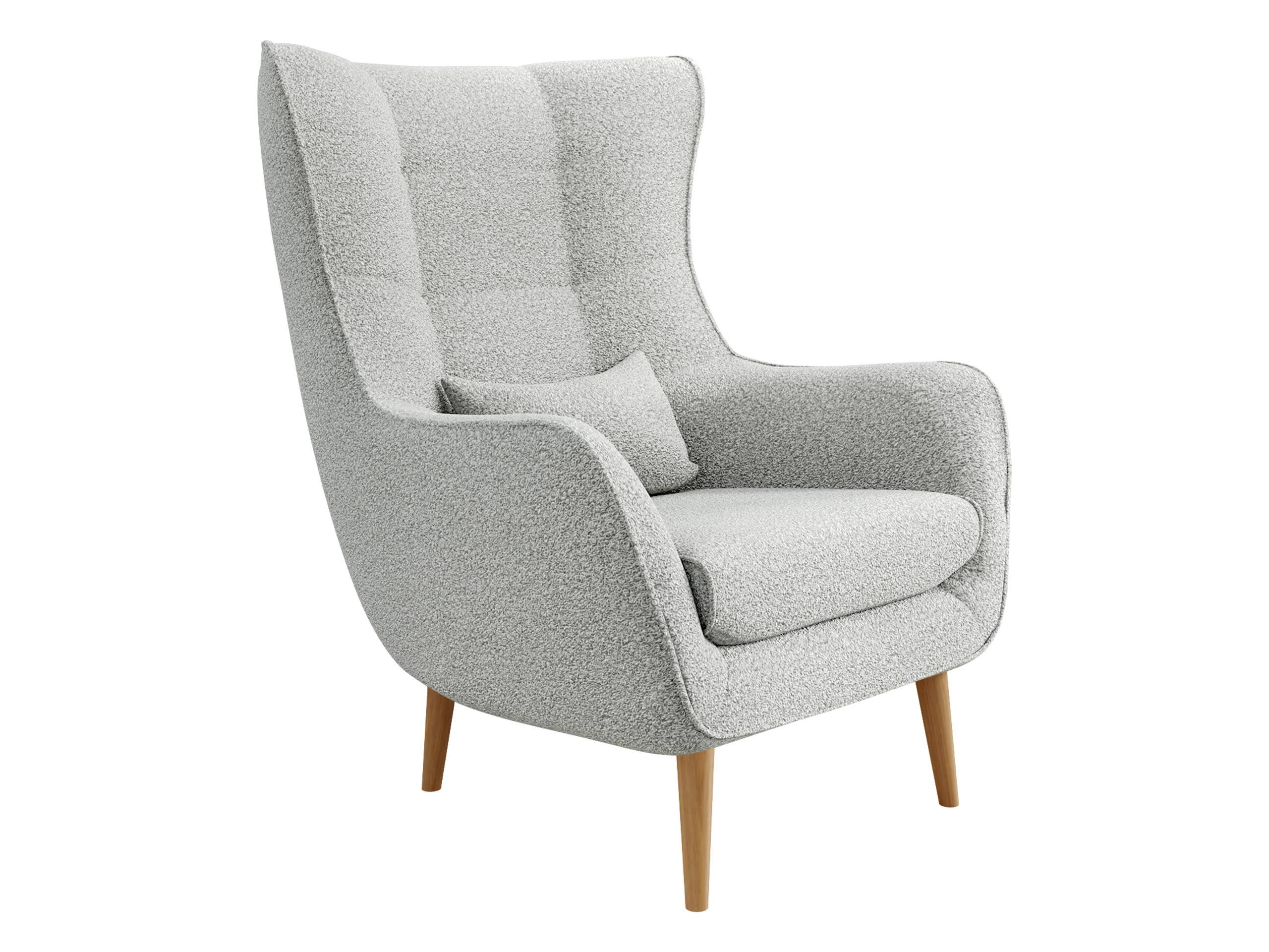 SESSEL Estjano Boucle - Beige/Hellgrau, Holz/Textil (80/106/95cm) - MIRJAN24