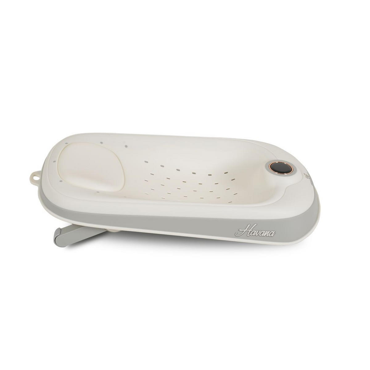 BABYBADEWANNE Sitz Havanna grau Thermometer Liegeposition verstellbar klappbar - Grau, Kunststoff (29/56cm) - Cangaroo