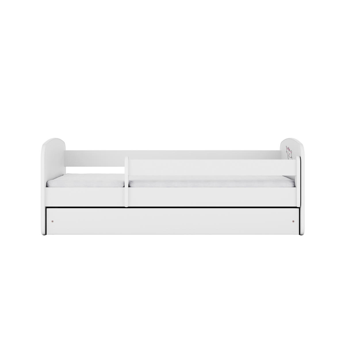 KINDERBETT Katze mit Schublade und Matratze 140/70 - Weiß, Holzwerkstoff (70/140cm) - RAUMHIRSCH FURNITURE