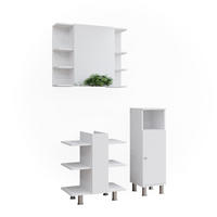 BADMÖBEL-SET Fynn Weiß 3 Teile, mit Midischrank - Weiß, Holzwerkstoff (79.6/95/36.6cm) - Vicco