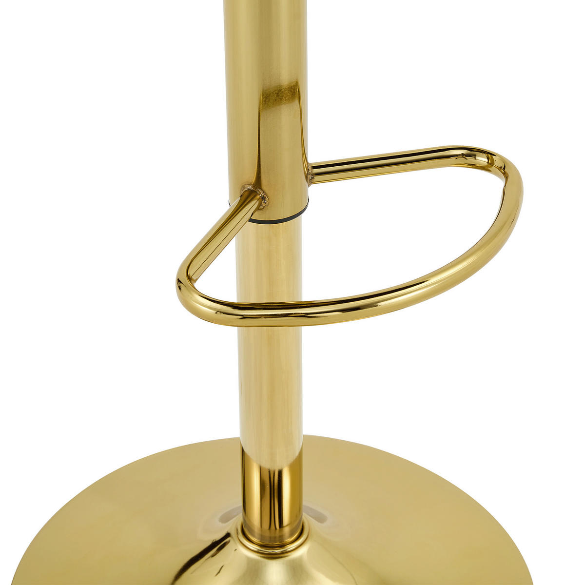 BARHOCKER 2er-Set Schwarz & Gold Höhenverstellbar 360° Drehbar mit Rückenlehne und Fußstütze - Goldfarben, Metall (52/93/45cm) - PANGIVO