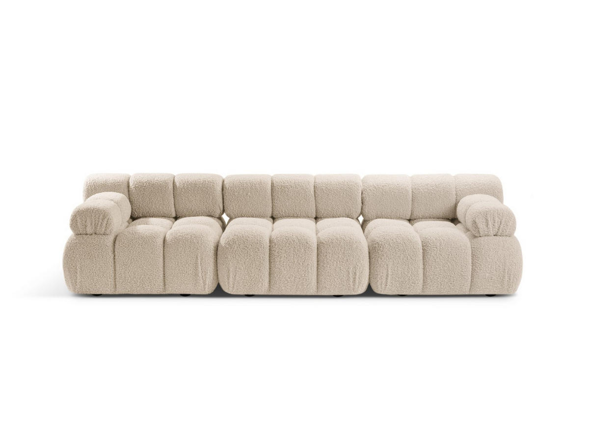 SOFA modular Bellis aus Boucle leichtes beige 3 Sitzplätze - Creme, Textil (94/70/282cm) - Micadoni
