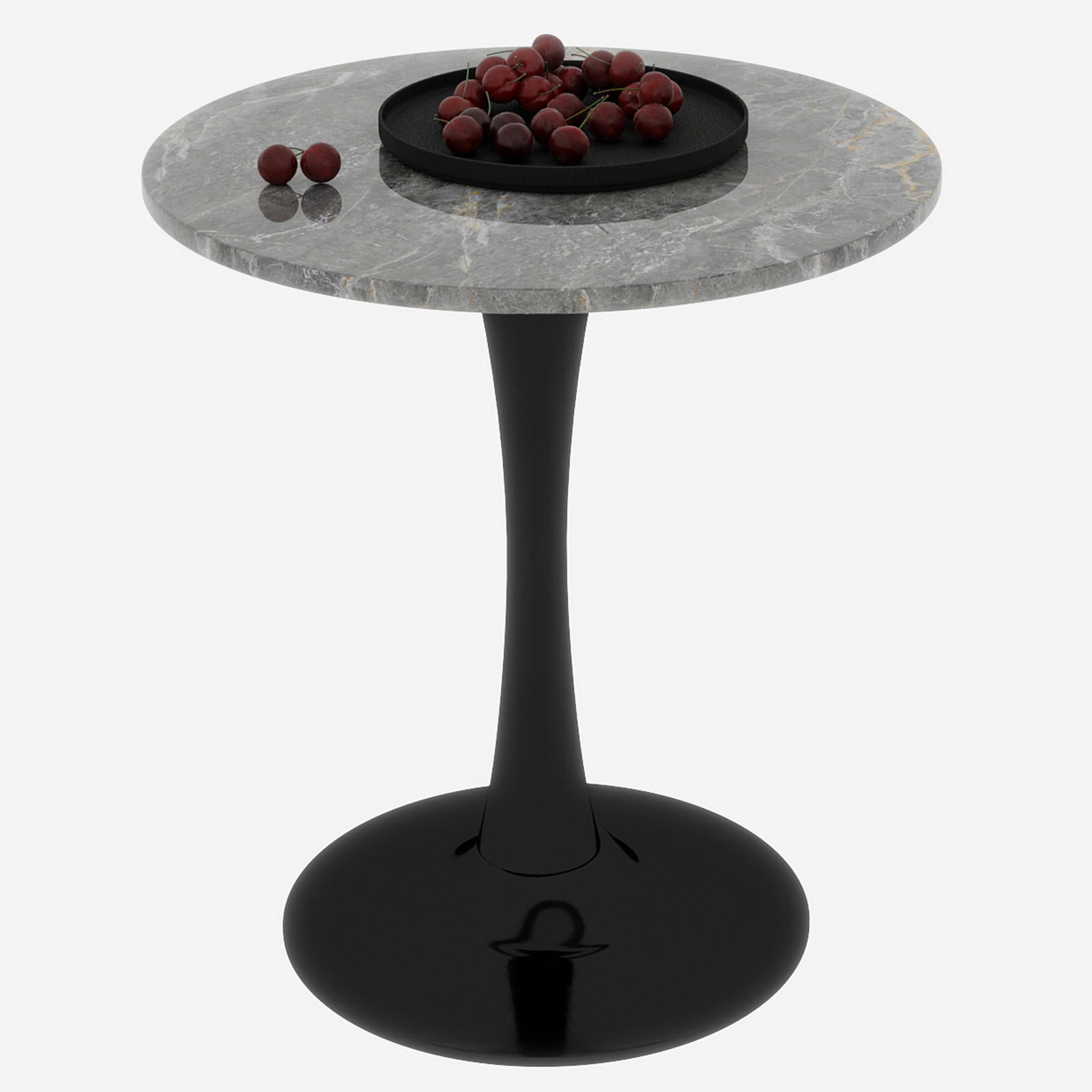 COUCHTISCH in Schwarz und Grau Wohnzimmertisch mit einer runden Marmor-Tischplatte für Wohnzimmer, B70/T70/H72 cm - Goldfarben/Schwarz, Stein/Metall (70/70/72cm) - STILVORA